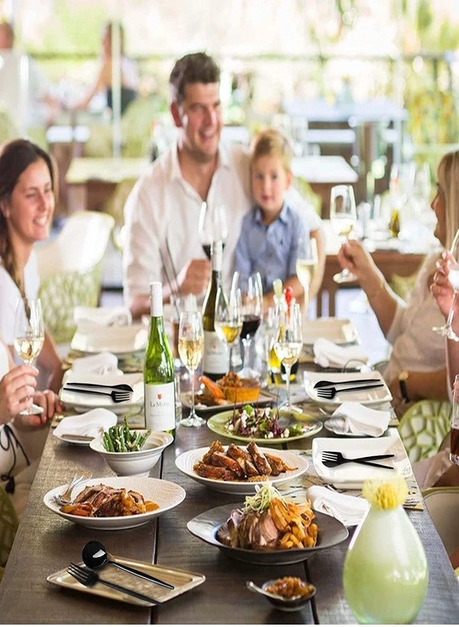 STAR WORK Black Flatware Stainless Steel Forks and Spoons Silverware for Home,Kitchen,Restaurant Hotel,Matte Black Kitchen Utensils Satin Finished Polished/Dishwasher Safe (Pack of 16) - Image 3